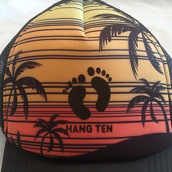 Hang Ten snapback trucker hat cap One Size palm trees NWT - Picture 3 of 6